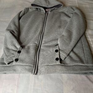 Womens Lined Hooded Sweatshirt Full Zipper Longsleeves Gray Duokaixin Sz L